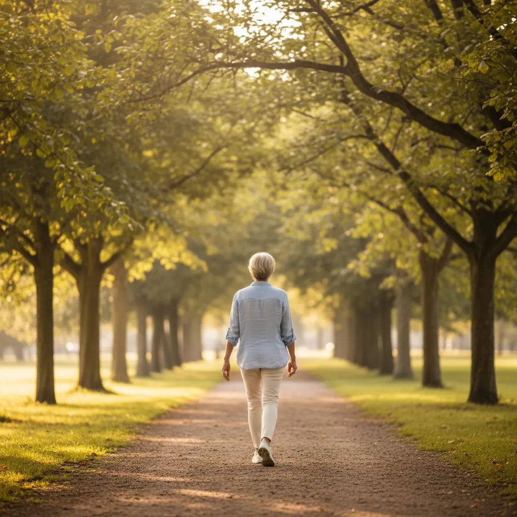 Anonieme man van achteren in park - actieve levensstijl mannen 50 plus